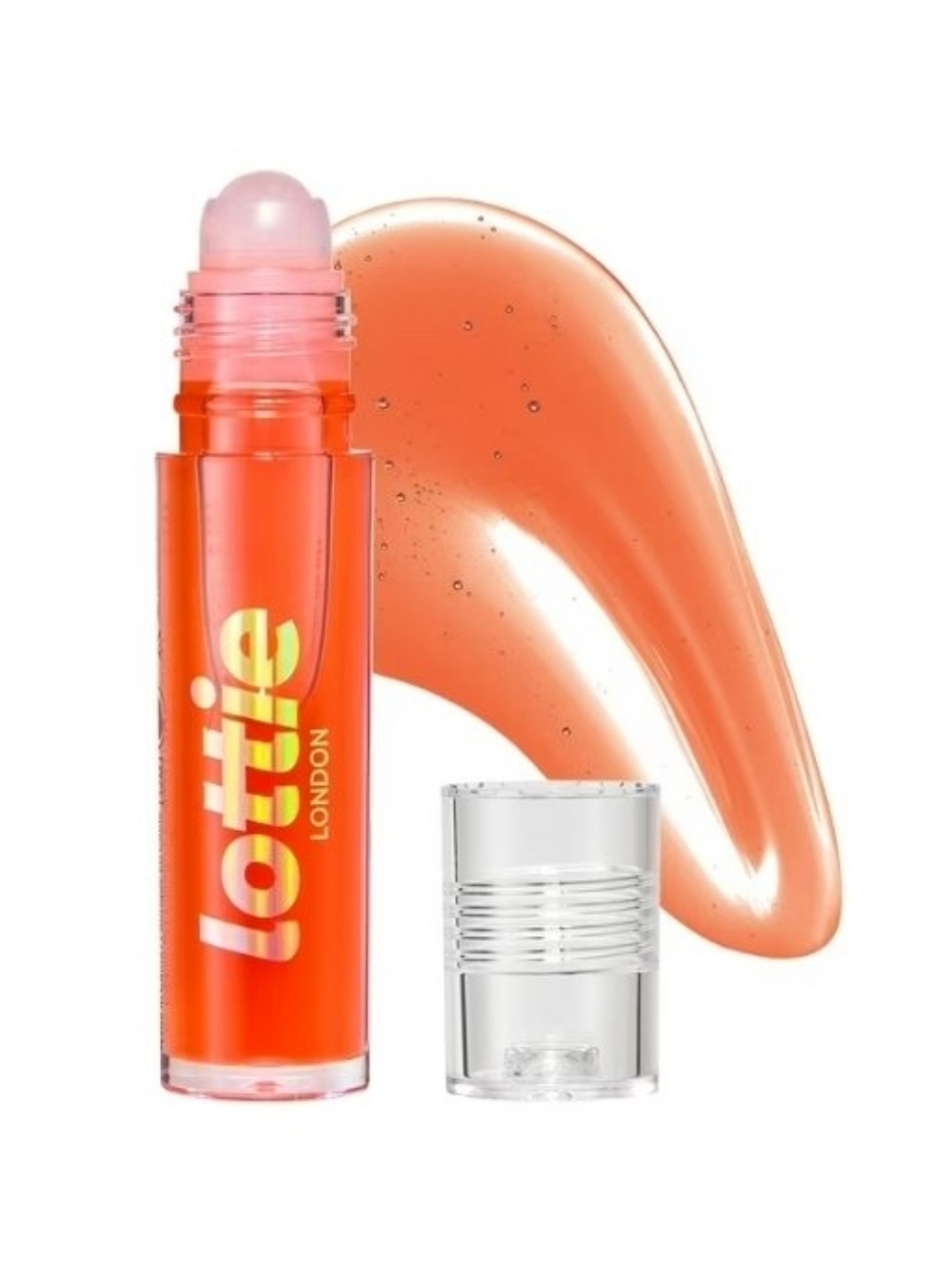 🍊 Lottie London Roller Glaze Lip Oil O.J. Orange pH Color Changing 0.23oz ✨